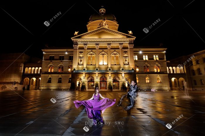 世界公园瑞士童话般的海外旅行婚纱摄影婚拍旅拍 古堡教堂雪山草地婚礼套餐