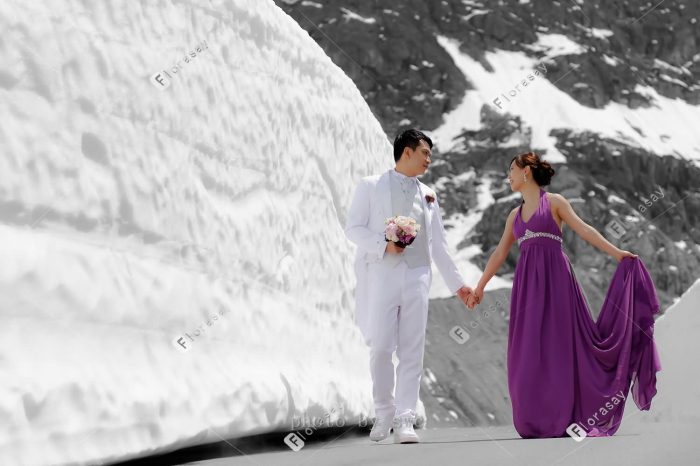 世界公园瑞士童话般的海外旅行婚纱摄影婚拍旅拍 古堡教堂雪山草地婚礼套餐