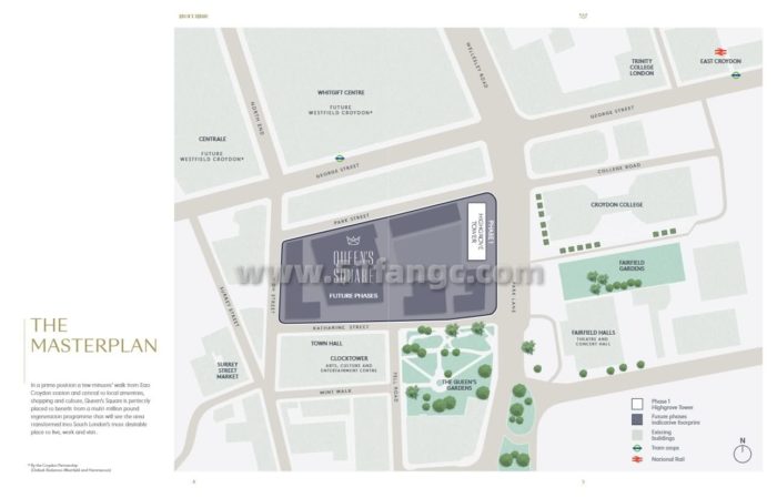 英国伦敦富力皇后广场Queen's Square公寓，占据克洛伊登的中心地位